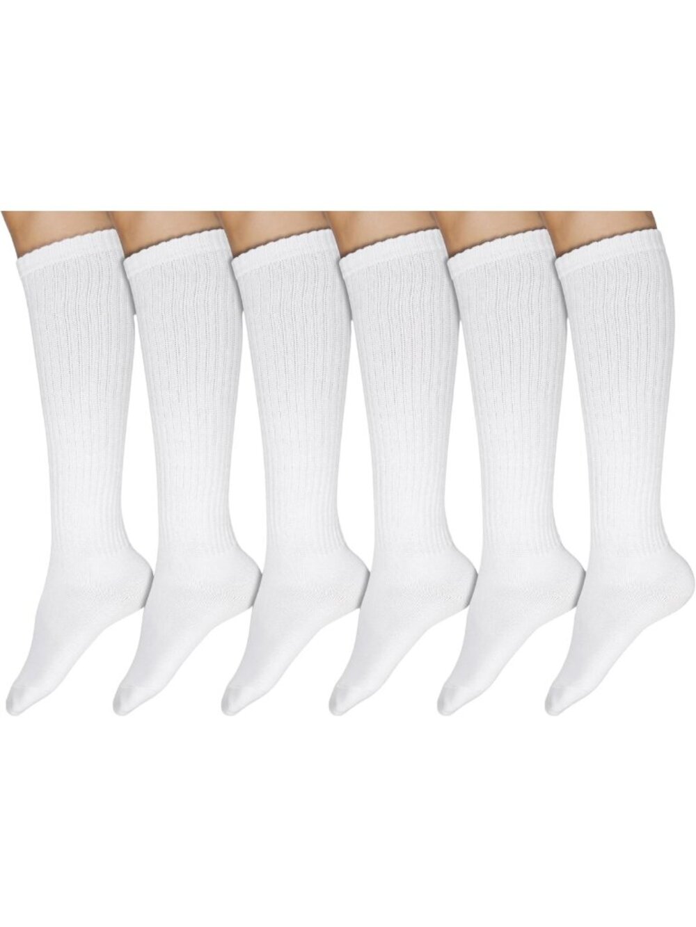 Cozy Colorful Knee High Socks for Women - 6 Pairs Thick Ribbed Cotton Boot Socks